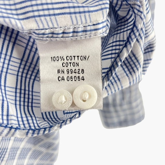 BUGATCHI UOMO Blue Button Down Plaid Dress Shirt - Picture 8 of 8